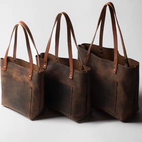 Resim Kadın Omuz Çantası/Tote Bag - Kestane / L 