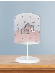 Resim Mekta Home Bebek Ve Çocuk Odası Sevimli Yavru Fil Desenli Abajur 