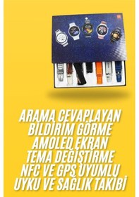 Resim 7 Kordonlu Akıllı Saat Siyah Kasa Dokunmatik Ekran Uyku Ve Sağlık Takibi 