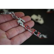 Resim Volkswagen Uyumlu Gti Koşan Tavşan Logo Krom Metal Çift Yön Anahtarlık 