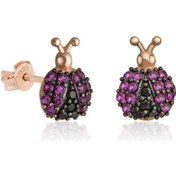 Resim Caelo Gümüş Uğur Böceği Küpe 