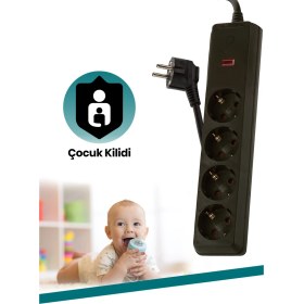 Resim Goldmaster Sp-404 3 Metre 4 Yollu Akım Korumalı Priz 