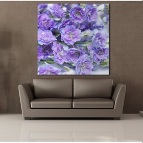Resim Mor Çiçekler Kanvas Tablo 200x200cm 