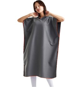 Resim Jeemson Hızlı Kuruyan Yetişkin Havlu Bornoz - Plaj, Havuz Ve Spa İçin Konforlu Kapüşonlu Model 112 Karakter Koyu Gri 