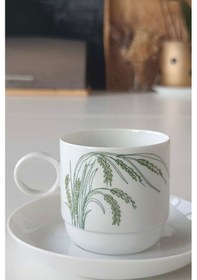 Resim Hint Pirinci Desenli Vintage Çay Fincanı Seti 2 Parça Beyaz-krem 