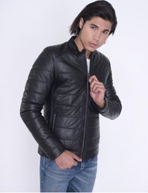 Resim Sade Siyah Spor Kışlık Deri Mont-siyah Siyah 