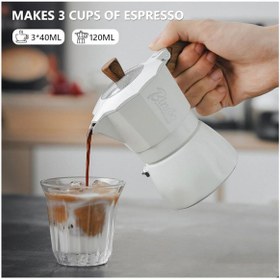 Resim zerzembe Bincoo Ocaklı Moka Pot - 120ml İtalyan Kahve Makinesi, Cappuccino Espresso Makinesi Filtre Hediyeli 