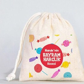 Resim Şeker Tasarımlı Kişiye Özel Harçlık Kesesi 