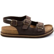 Resim Kahve Leather Erkek Sandalet E05801198403 Kahve 