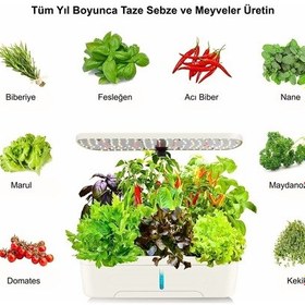 Resim Hymark Hidroponik Topraksız 12 Bölmeli Bitki Yetiştirme Kiti 3 Mod 139 Led Tam Spekturumlu Bahçe Kiti 