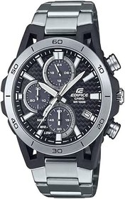 Resim Casio EQS-960D-1AVUDF Edifice Solar Çelik Gri Siyah Kadran 10 ATM 45 mm Erkek Kol Saati 