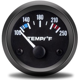Resim Lemestar 52mm Siyah Göstergeli Araç Su Sıcaklık Göstergesi - 12v Plastik Kasa, 0-1 Ölçüm Aralığı 