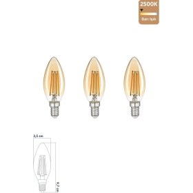 Resim Heka Rustik LED Ampul 6W E14 2500K Gün Işığı Erd-34 