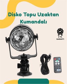 Resim Müzik Ritmine Uyumlu 7 Modlu Renkli Disko Topu Işığı 