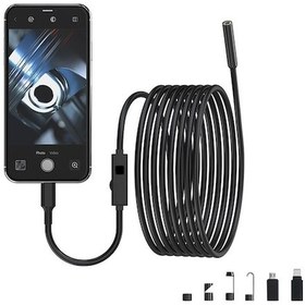 Resim Endoskop Endüstriyel Tek Lens 5m Sert Kablolu 2mp Hd Ip67 Su Geçirmez 8 Led Type-c/micro/lightning Bağlantı Siyah Siyah 