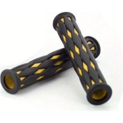 Resim Dream011 Çift Renkli Izgaba Desenli Bull Horn Fren Kolu Kılıfı - Sarı, Kaymaz Ve Dayanıklı Kauçuk 