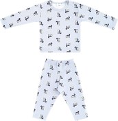 Resim Uygun Bebe Yenidoğan Pijama Takımı Sincap Desenli Mavi 