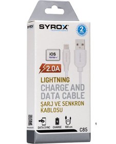 Resim Syrox C85 iPhone Lightning Girişli 2.0A Şarj Kablosu 