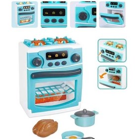 Resim Pilli Işıklı Sesli Evcilik Mutfak Çocuk Eğitici Oyuncak Fırın Seti Full Fonksiyon 