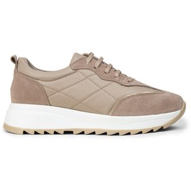 Resim Deery Kadın Hakiki Süet Vizon Rengi Sneaker Ayakkabı 