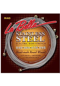 Resim La Bella Lb-m40 Bas Gitar Teli 4 Telli Paslanmaz Çelik 40-95 Hafif Tansiyon 