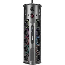 Resim Lidyahan Store SP10AF 3m 1860 Joule 1.5mm 1 USB 1 Typec 2.1A/5V 16A 250V 3680W 10LU Akım Korumalı Priz 