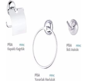 Resim Azm Hırdavat Pisa 3'lü Banyo Aksesuar Seti Krom 