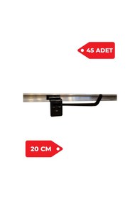 Resim 20 Cm 45 Adet Siyah Renk Kanallı Pano Kancası Raf Askısı Siyah 