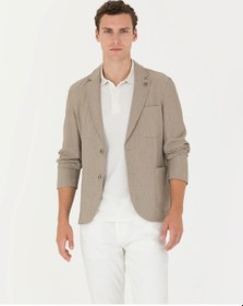 Resim Pierre Cardin Erkek Vizon Ekstra Slim Fit Spor Ceket 50269735-vr052 Kahverengi 