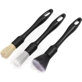 Resim Newmix 3'lü Detay Fırça Seti Siyah (Değişebilir Başlık) 