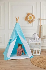 Resim Kızılderili Çocuk Oyun Çadırı - Turkuaz 