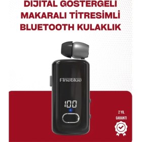 Resim Buğz Fineblue F580 Bluetooth Kulaklık – Klipsli, Dijital Göstergeli, Su Geçirmez, 12 Saat Pil Ömürlü 