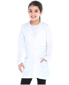 Resim Tülü Akkoç Kız Çocuk Doktor Önlüğü Beyaz 