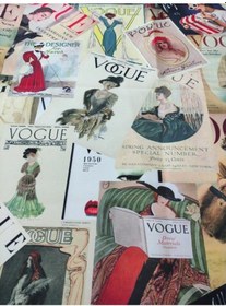Resim Vogue Eski Dergi Kapakları Desenli Dijital Kumaş 
