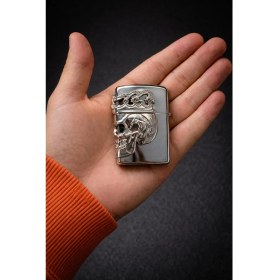 Resim (Zippo) Modeli Benzinli Çakmak+Benzin+Fitil+Taş 