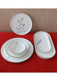 Resim Kütahya Porselen Bone V-form 26 Parça Yemek Takımı 