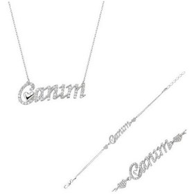 Resim Gümüş Canım Yazılı Kalp Kadın Set (77923448) 