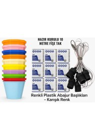 Resim Renkli Ahşap Fener Seti, Şık ve Sıcak Atmosfer Için 10'lu Paket 