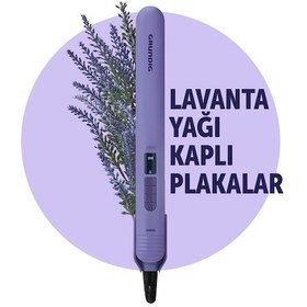 Resim Grundig HS 7032 Botanika Lavanta Yağı Kaplı Plakalı İyonik Saç Düzleştirici 