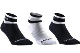 Resim Spor Çorap ORTA Konçlu Kışlık Çorap Havlu Yapılı Siyah-Beyaz Şeritli 3 Çift 