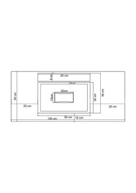 Resim Real Stone Flatstone 100x50 Siyah Etajerli Granit Banyo Lavabosu Siyah 