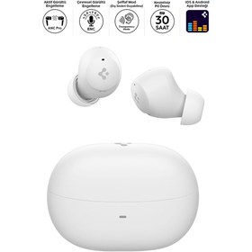 Resim Spigen Audio TWS P10 Bluetooth Kablosuz Kulaklık ANC Pro Aktif Gürültü Engelleme 30 Saat Pil Beyaz ASD07963 