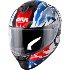 Resim Givi 50.x Sharkbite Mavi-Beyaz-Kırmızı Kapalı Motosiklet Kaskı 