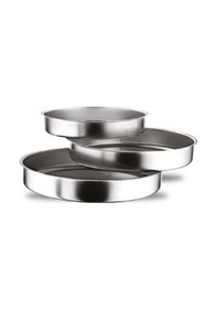 Resim Çelik Fırın Tepsisi 3 Lü Gri 