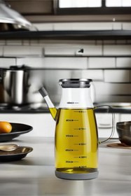 Resim ZÜRİH COLLECTİON Tekli Metal Kapaklı Yağdanlık Slikon Altlıklı Paslanmaz Çelik Kapak Yağdanlık 1000 ml 