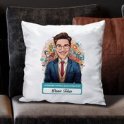 Resim Karikatürlü En İyi Erkek Sosyal Medya Yöneticisi Yastık 