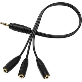 Resim Boblov Ses sistemi kablosu 1 erkek 3 dişi 3,5mm stereo kablo 
