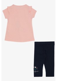Resim Breeze Kız Çocuk Kapri Taytlı Takım Çifti Kız Baskılı 1-4 Yaş, Somon-somon Somon 