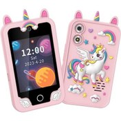 Resim Gaojunshop01 2025 Yeni Pembe Eğitici Akıllı Çocuk Telefonu Öğretici Oyunlar Ve Kameralı Diğer 