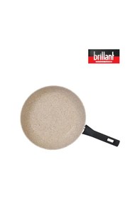 Resim Brillant Lüks Granit 26 Cm Tava Yanmaz Yapışmaz Tava Krem 